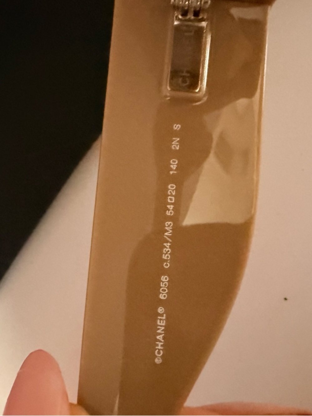 CHANEL Two-Tone Cat Eye Sunglasses in Black and Beige - Picture 7 of 10